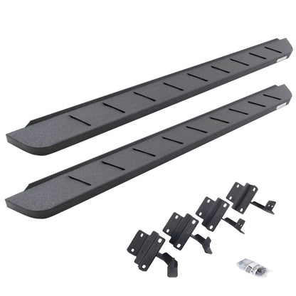 RB10 Running Boards With Mounting Brackets Protective Bedliner Coating 2015-2026 Ford F-150/ F-250/F-350 Extended Cab Go Rhino