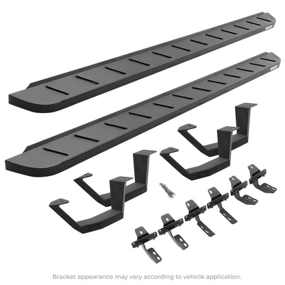 RB10 Running Boards With Mounting Brackets & 2 Pairs of Drop Steps Kit Textured Black 1999-2016 Ford F-250/F-350 Go Rhino