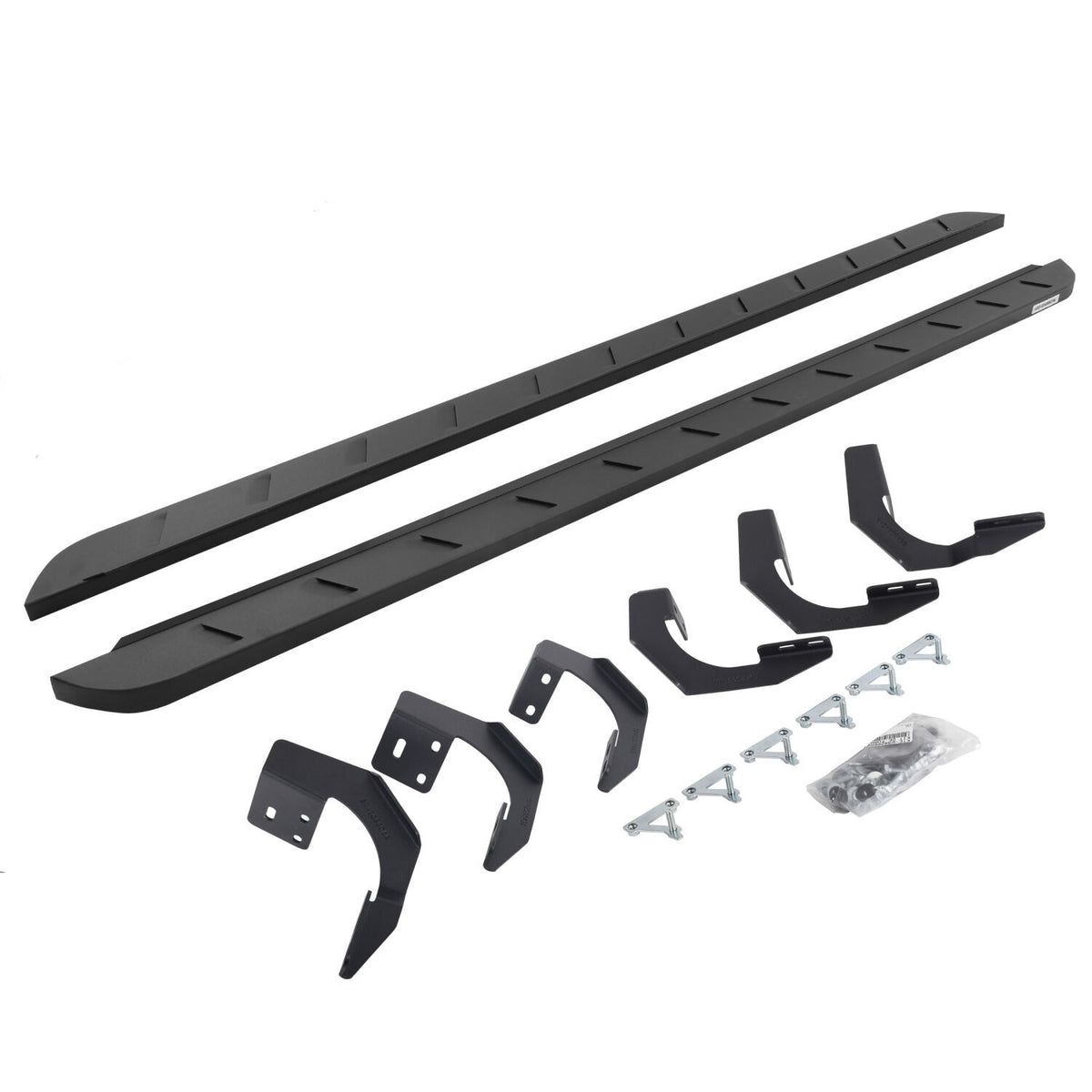 RB10 Slim Line Running Boards With Mounting Brackets Curved Textured Black 2019-2026 Ram 1500 Crew Cab Go Rhino