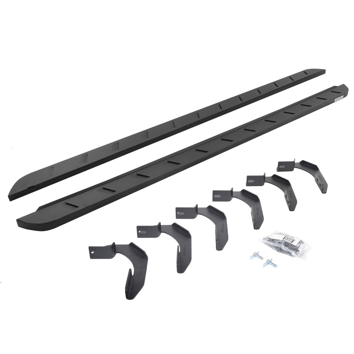 RB10 Slim Line Running Boards With Mounting Brackets Curved Textured Black 2005-2026 Nissan Frontier Go Rhino