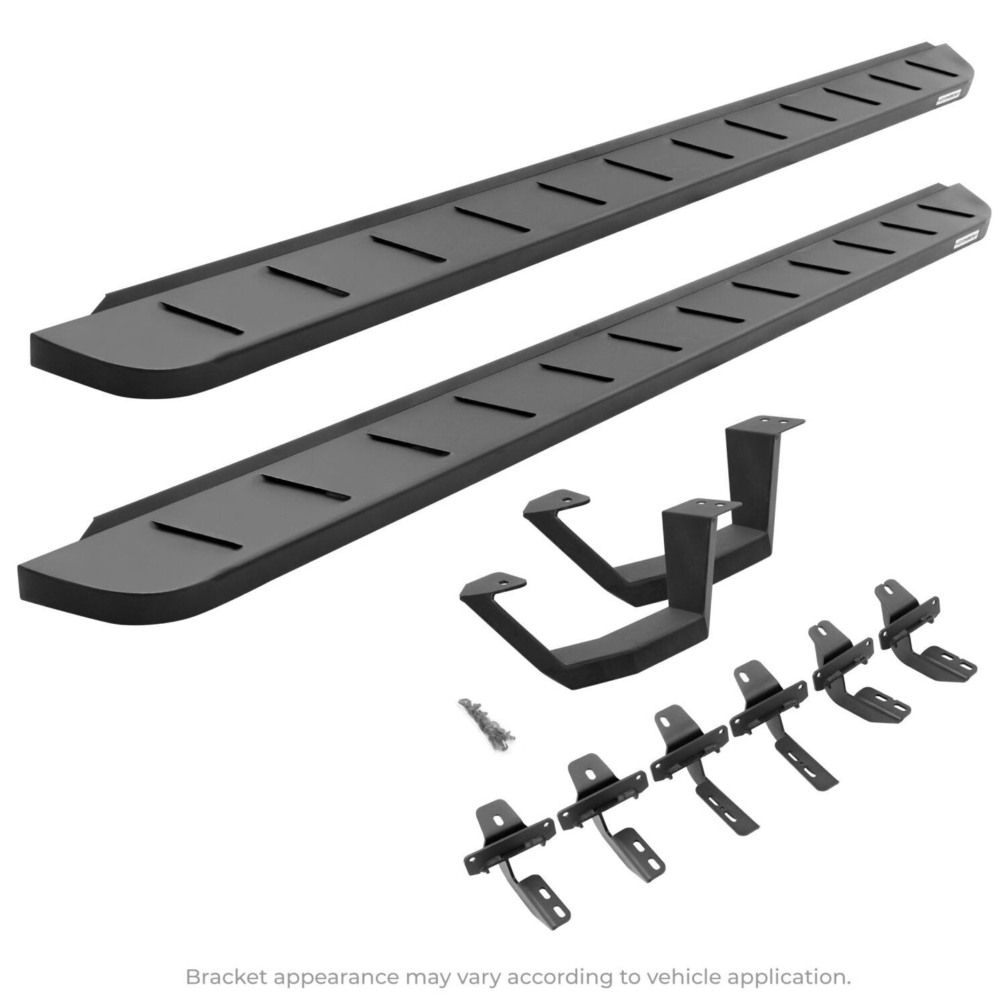 RB10 Running Boards With Mounting Brackets & 2 Pairs of Drop Steps Kit Textured Black For 2017-2026 Ford F-250/F-350 Go Rhino