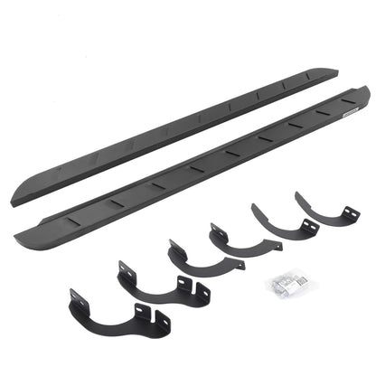 RB10 Slim Line Running Boards With Mounting Brackets Curved Textured Black 2014-2024 Toyota 4Runner Go Rhino