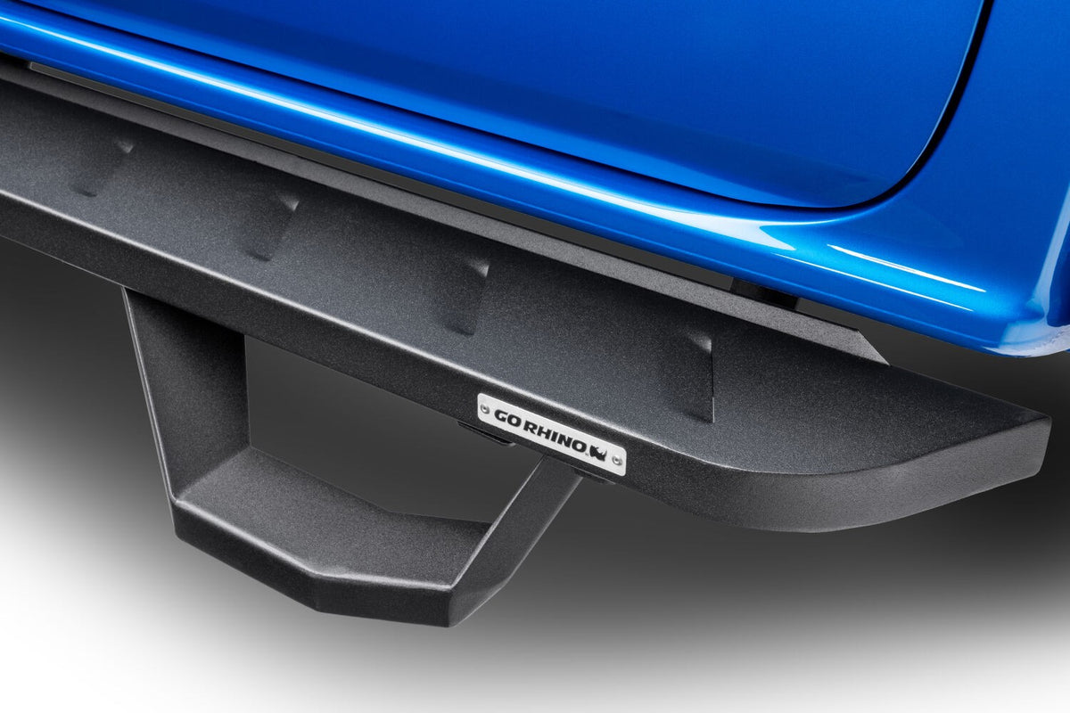 RB10 Running Boards With Mounting Brackets & 2 Pairs of Drop Steps Kit Textured Black 2005-2023 Toyota Tacoma Go Rhino