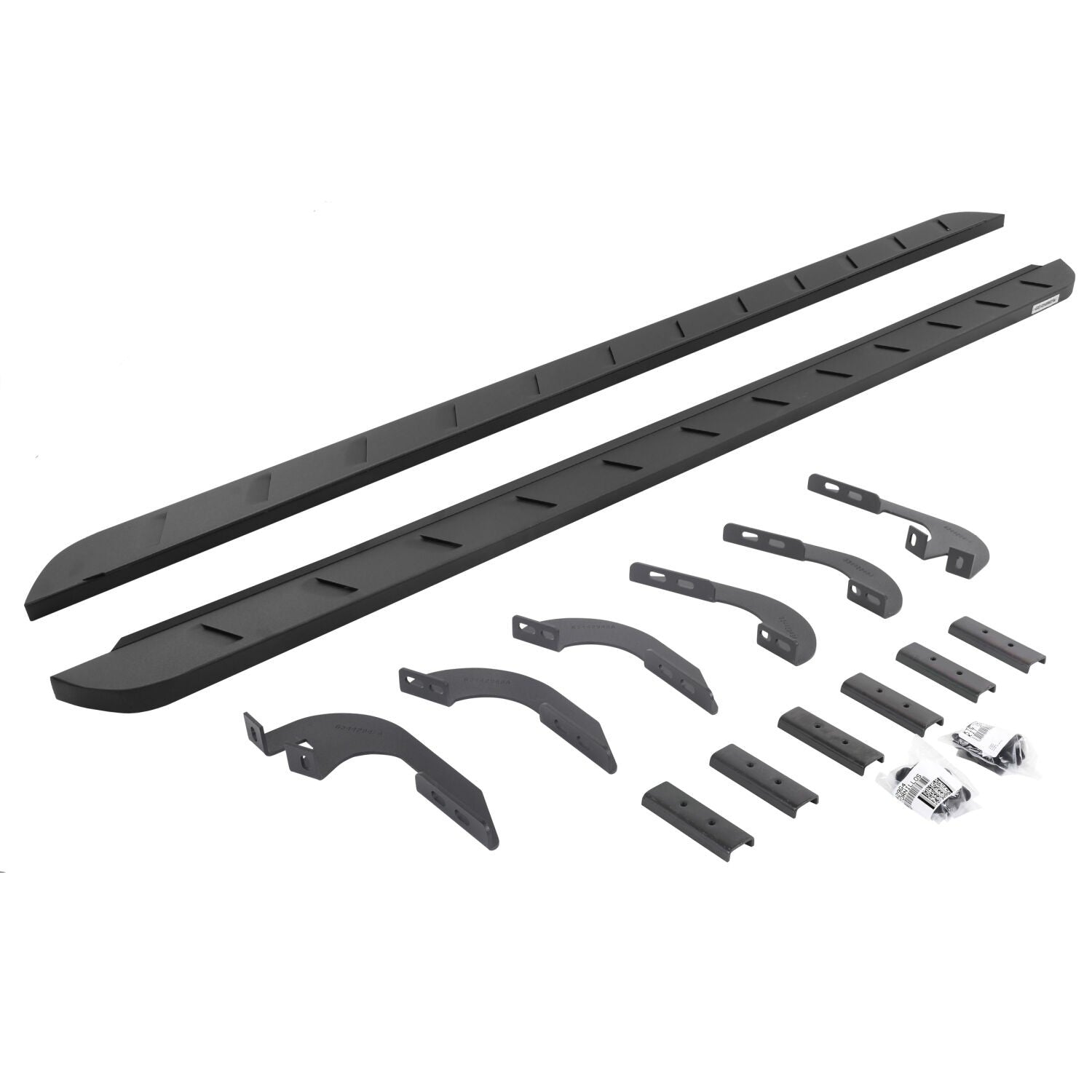 RB10 Slim Line Running Boards With Mounting Brackets Curved Textured Black 2005-2023 Toyota Tacoma Go Rhino