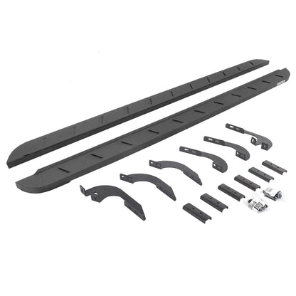 RB10 Slim Line Running Boards With Mounting Brackets Protective Bedliner Coating 2005-2023 Toyota Tacoma Go Rhino