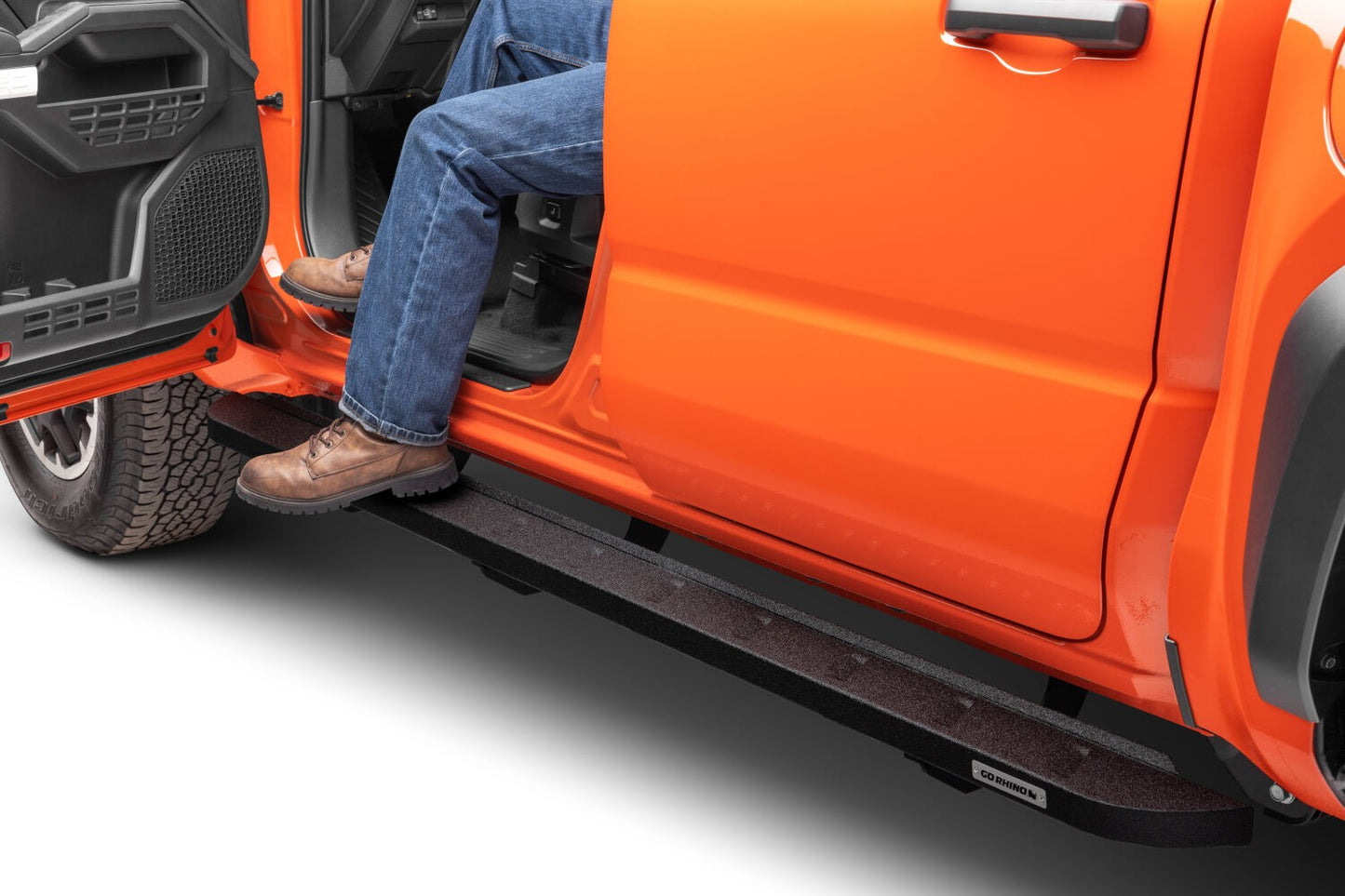 RB10 Slim Line Running Boards with Mounting Brackets Kit Protective Bedliner coating 2024-2026 Toyota Tacoma Go Rhino