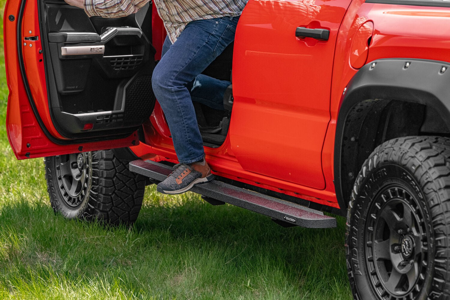 RB10 Slim Line Running Boards with Mounting Brackets Kit Protective Bedliner coating 2024-2026 Toyota Tacoma Go Rhino