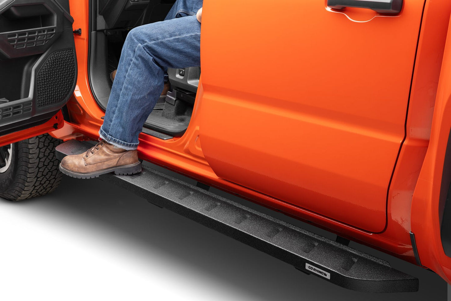 RB10 Running Boards with Mounting Brackets Kit Protective Bedliner coating 2024-2026 Toyota Tacoma Go Rhino