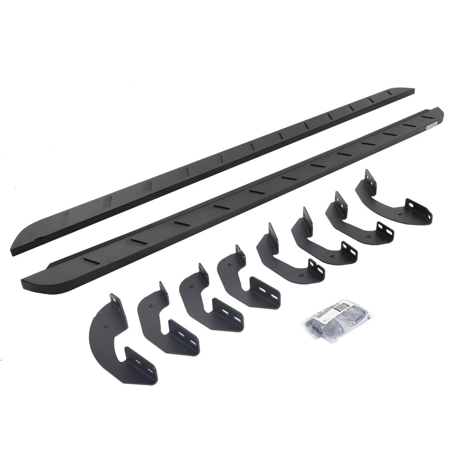 RB10 Slim Line Running Boards With Mounting Brackets Cruved Textured Black 2022-2026 Toyota Tundra Extended Cab Go Rhino