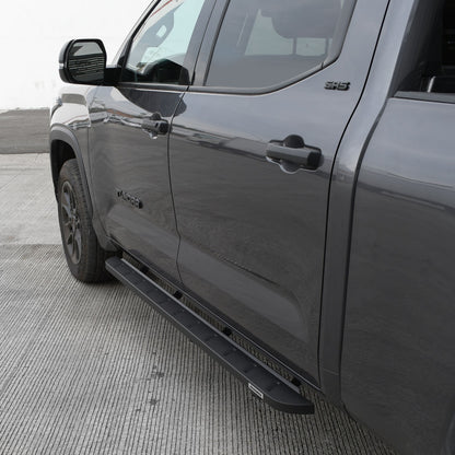 RB10 Slim Line Running Boards With Mounting Brackets Textured Black 2022-2026 Toyota Tundra Go Rhino