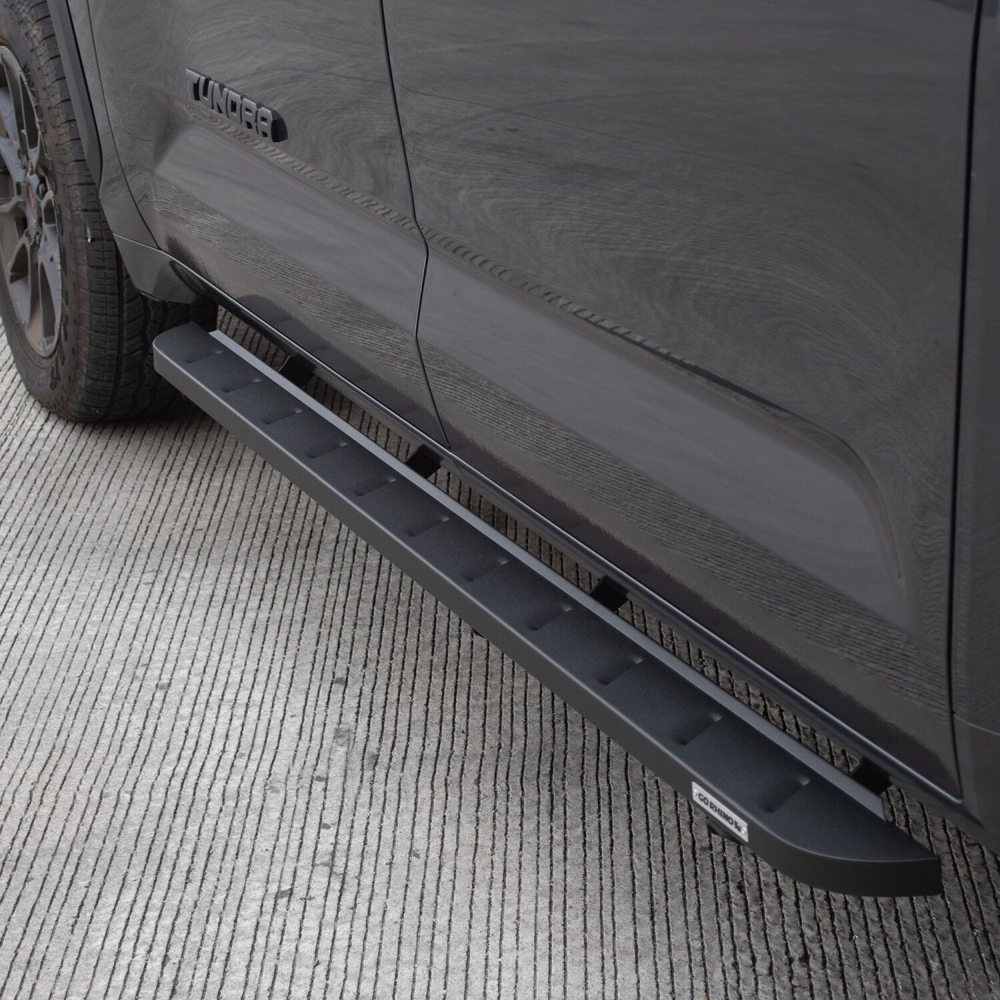 RB10 Slim Line Running Boards With Mounting Brackets Textured Black 2022-2026 Toyota Tundra Go Rhino