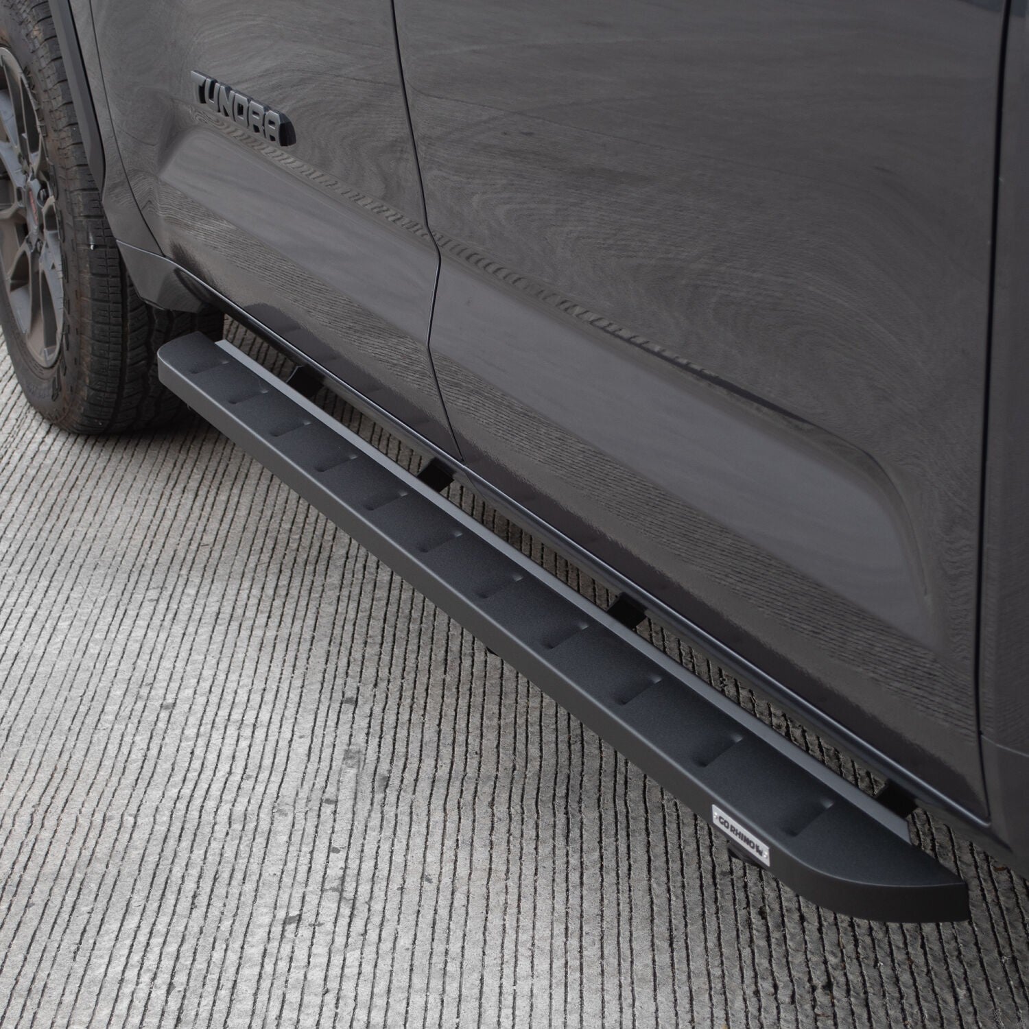 RB10 Slim Line Running Boards With Mounting Brackets Textured Black 2022-2026 Toyota Tundra Go Rhino