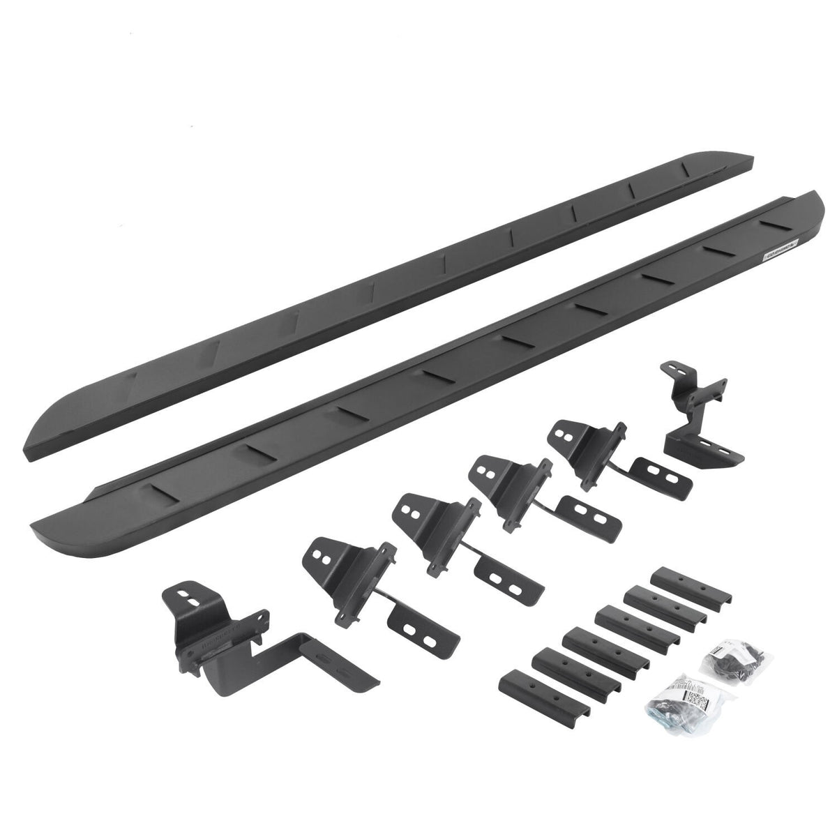 RB10 Slim Line Running Boards With Mounting Brackets Textured Black For 2007-2018 Jeep Wrangler JK 4 Door Go Rhino