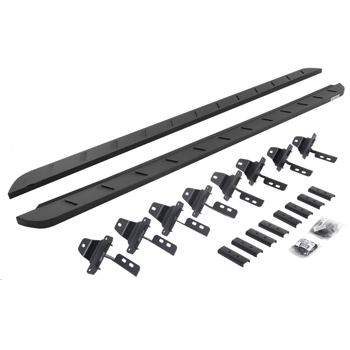 RB10 Slim Line Running Boards With Mounting Brackets Curved Textured Black 2020-2025 Jeep Gladiator Go Rhino
