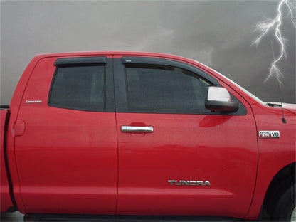 Tape-Onz Sidewind Deflector Smoke 4 pc. for 2007-2021 Toyota Tundra CrewMax Stampede