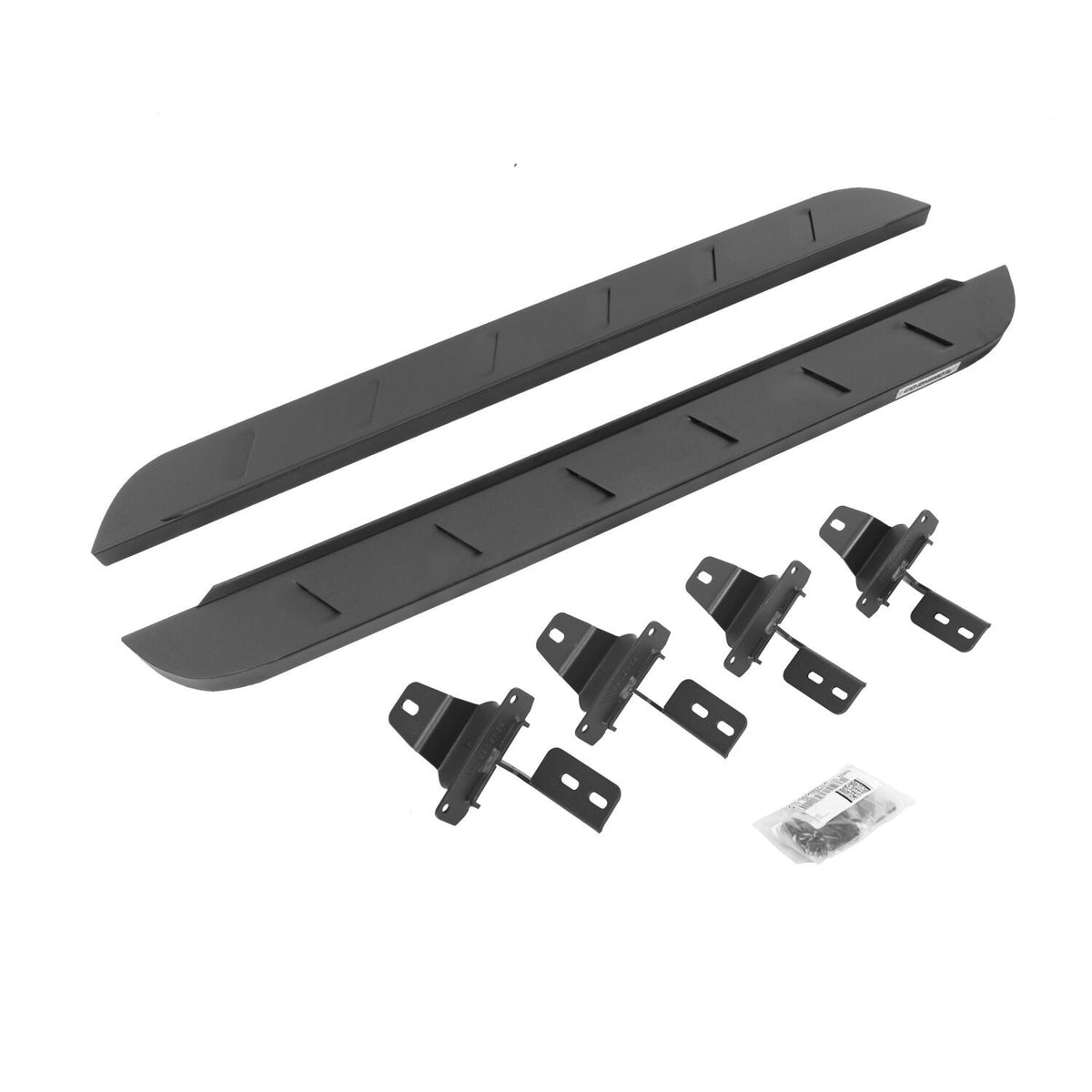 RB10 Slim Line Running Boards Curved  With Mounting Brackets Textured Black For 2018-2025 Jeep Wrangler JL Go Rhino