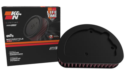 K&N Replacement Unique Air Filter 6.625in L x 4.75in W x 1.625in H with 1 Flange for Harley-Davidson