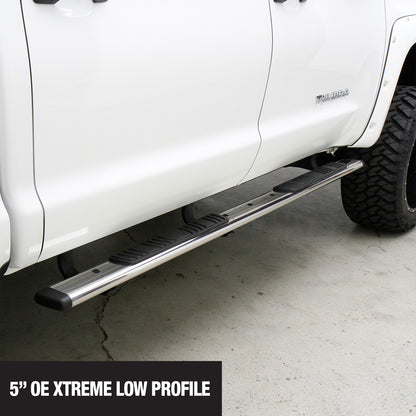 5 Inch OE Xtreme Low Profile SideSteps Boards Only Polished Stainless Steel 1999-2026 Ford F-250/F-350 2003-2010 Dodge Ram 2500/3500 2004-2015 Nissan TITAN 2020-2025 Jeep Gladiator Go Rhino