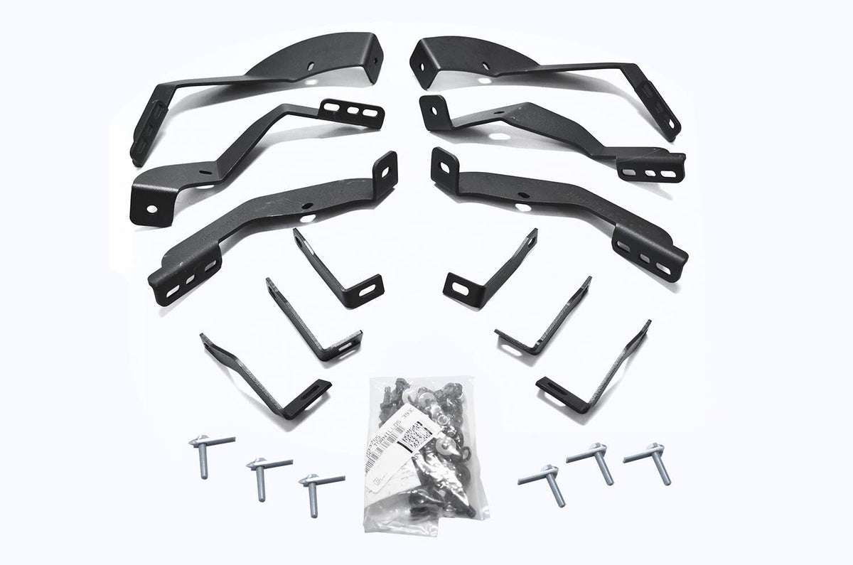 OE Xtreme Side Steps Mounting Brackets Only Textured Black 2015-2018 Silverado/Sierra 2500 HD/3500 HD Go Rhino