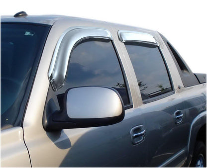 Ventvisor Deflector for 2000-2007 GMC Sierra 1500 and More Crew Cab Pickup Chrome Outside Mount 4 Piece AVS