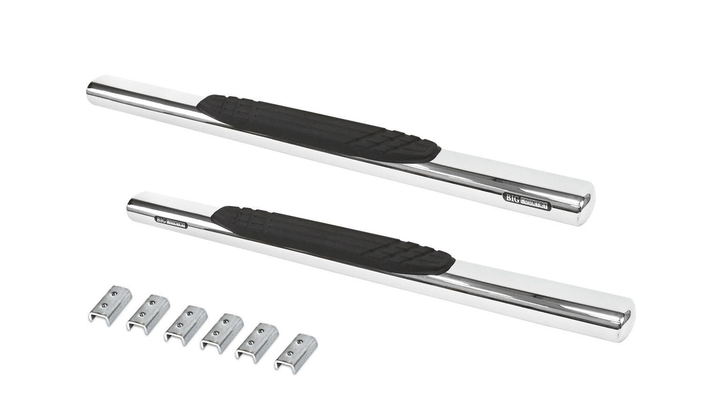4 Inch OE Xtreme SideSteps With Mounting Bracket Kit Polished Stainless Steel 2007-2018 Silverado/Sierra 150/2500 HD Go Rhino