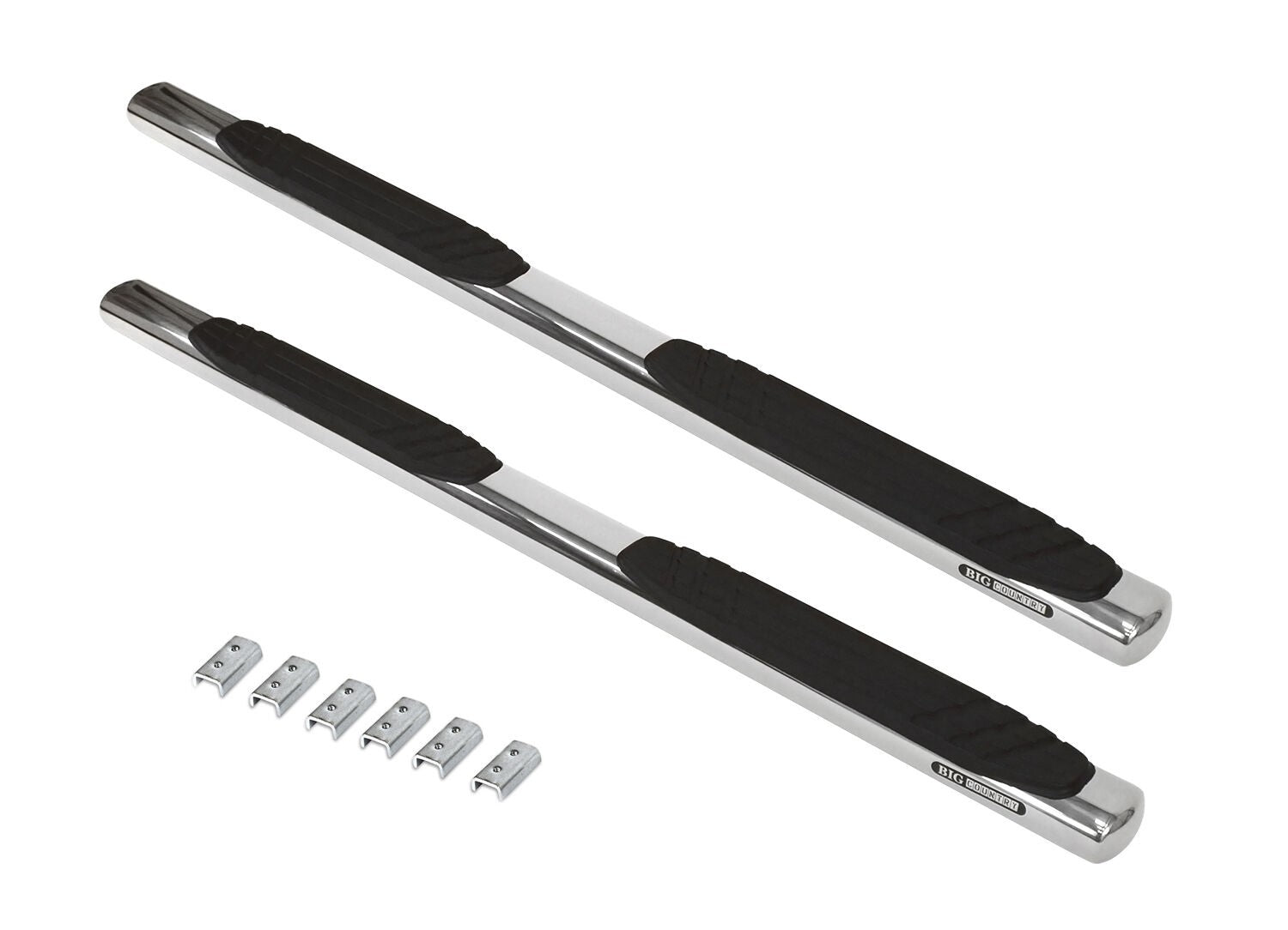 4 Inch OE Xtreme SideSteps With Mounting Bracket Kit Polished Stainless Steel 2007-2013 Silverado/Sierra 1500/2500 HD Go Rhino