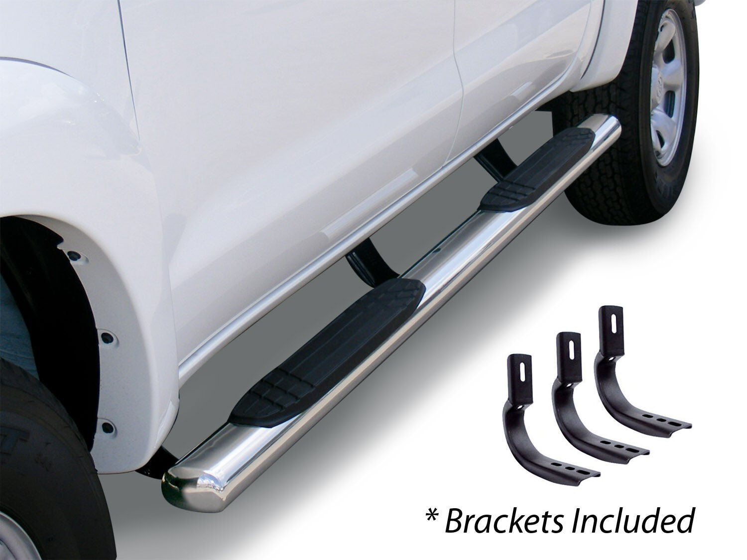 4 Inch OE Xtreme SideSteps With Mounting Bracket Kit Polished Stainless Steel 2019-2026 Silverado/Sierra 1500/2500 HD Go Rhino