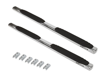 4 Inch OE Xtreme SideSteps With Mounting Bracket Kit Polished Stainless Steel 2019-2026 Silverado/Sierra 1500/2500 HD Go Rhino