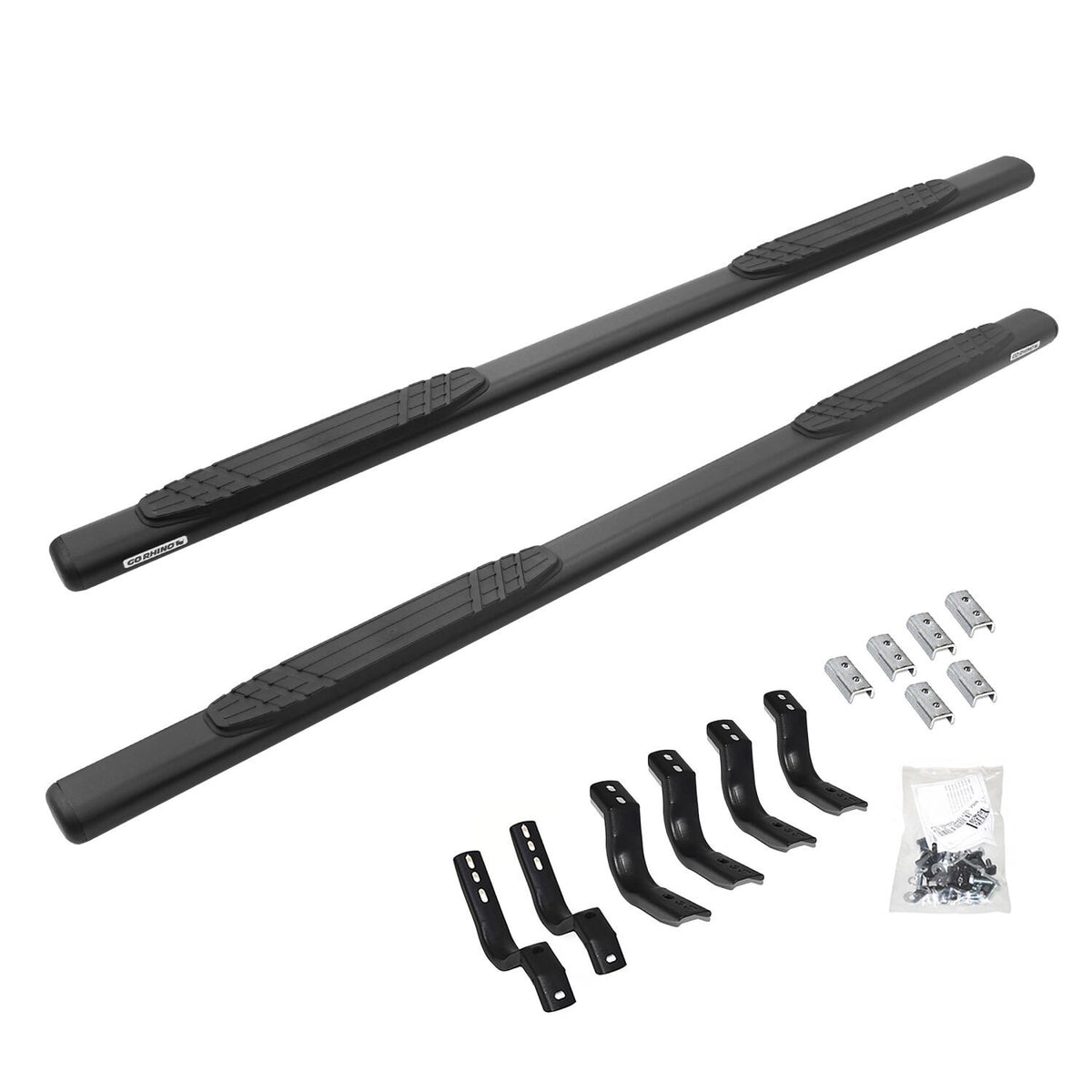 4 Inch OE Xtreme SideSteps With Mounting Bracket Kit Textured Black 2009-2014 Dodge Ram 1500 Go Rhino