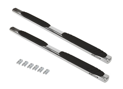 4 Inch OE Xtreme SideSteps With Mounting Bracket Kit Polished Stainless Steel 2009-2010 Dodge Ram 1500/2500/3500 Go Rhino