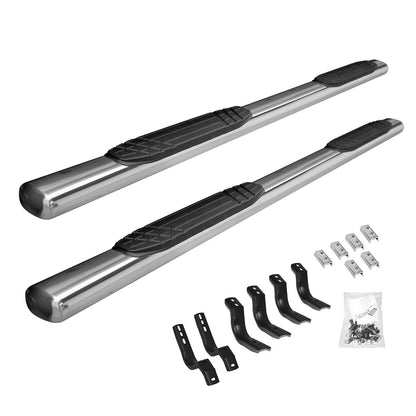 4 Inch OE Xtreme SideSteps With Mounting Bracket Kit Polished Stainless Steel 2021-2025 Ford Bronco 4 Door Go Rhino