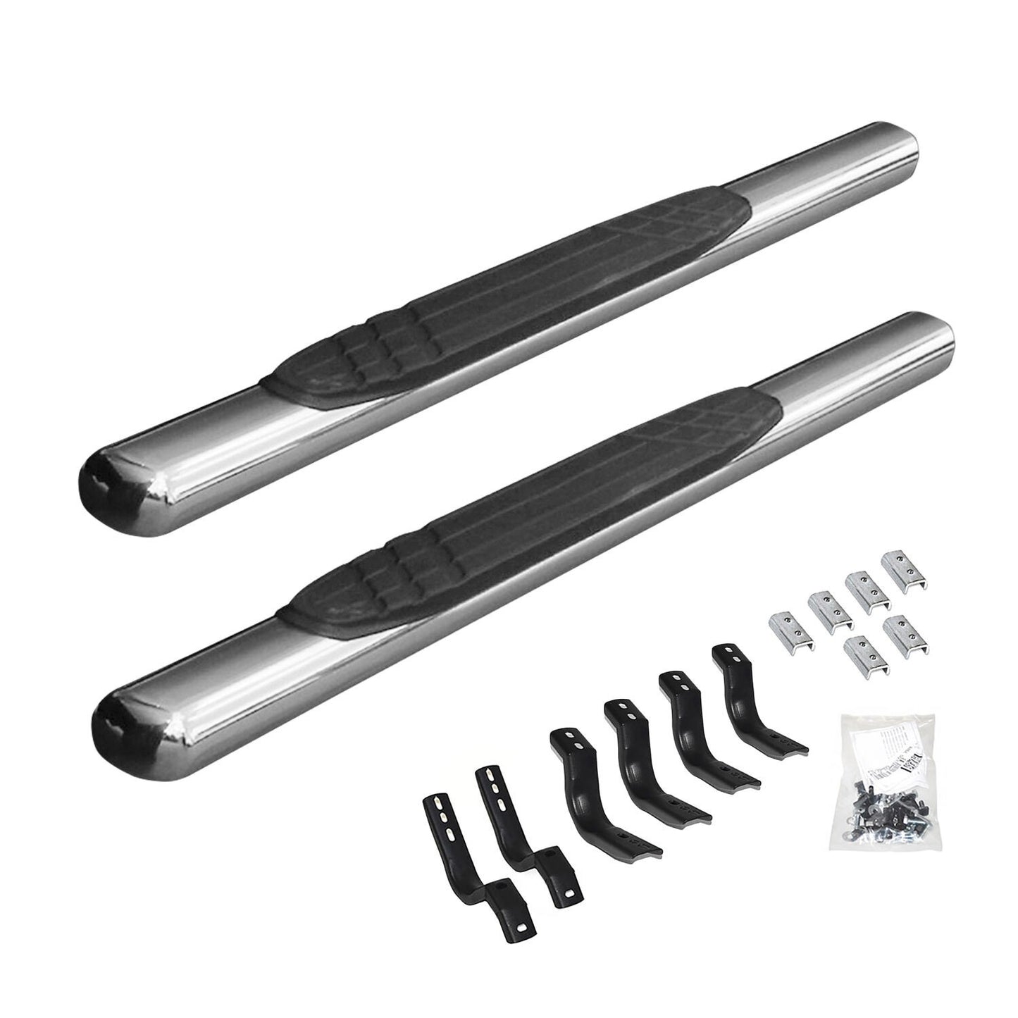 4 Inch OE Xtreme SideSteps With Mounting Bracket Kit Polished Stainless Steel 2015-2026 Ford F-150/ F-250/F-350 Standard Cab Go Rhino