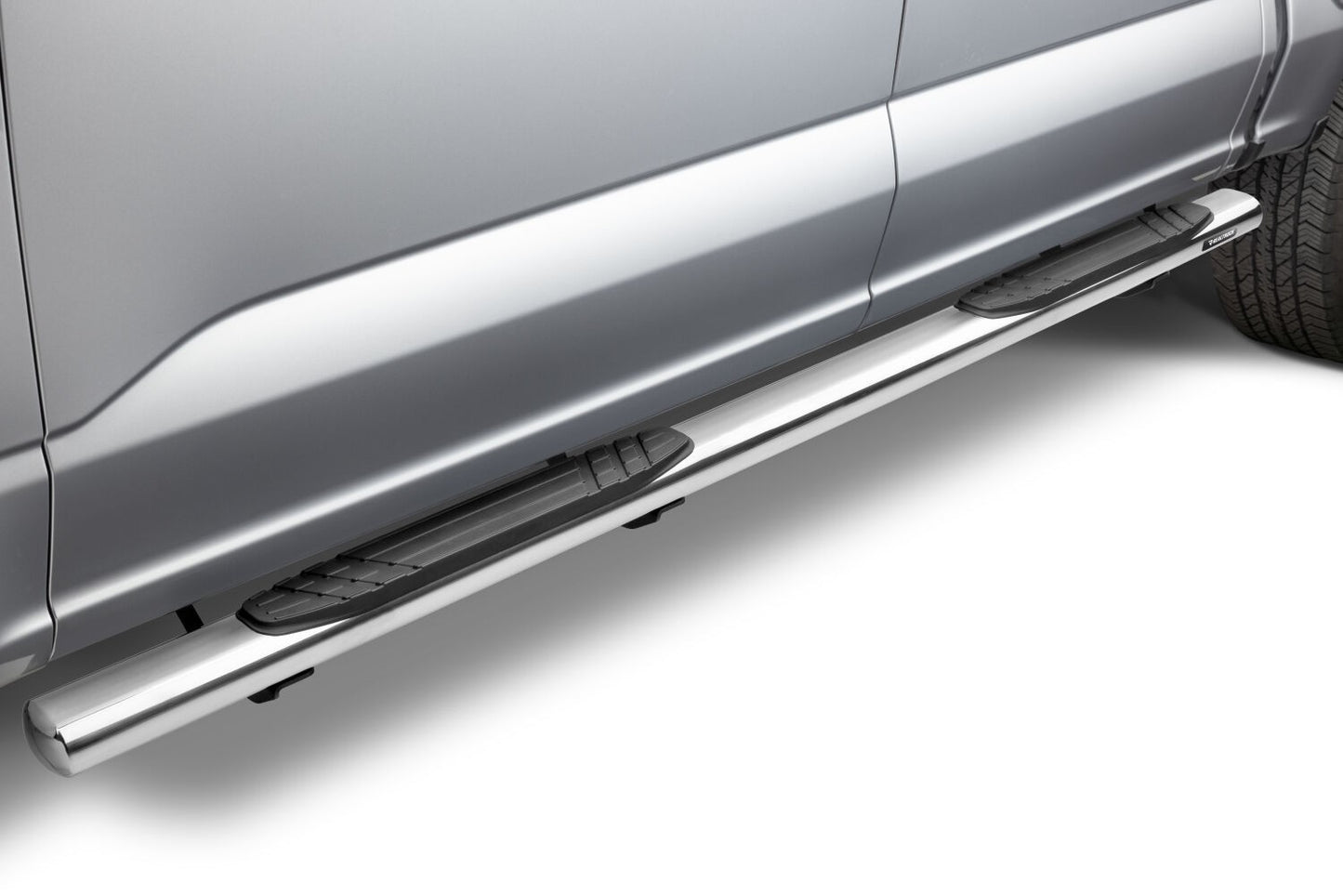 4 Inch OE Xtreme SideSteps With Mounting Bracket Kit Polished Stainless Steel 2015-2026 Ford F-150/ F-250/F-350 Crew Cab Go Rhino