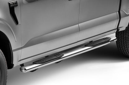 4 Inch OE Xtreme SideSteps With Mounting Bracket Kit Polished Stainless Steel 2015-2026 Ford F-150/ F-250/F-350 Crew Cab Go Rhino