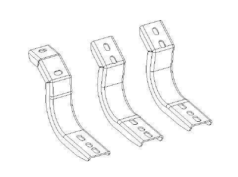 OE Xtreme Cab Length Side Steps Mounting Brackets Only Textured Black 2024-2026 Toyota Tacoma Go Rhino