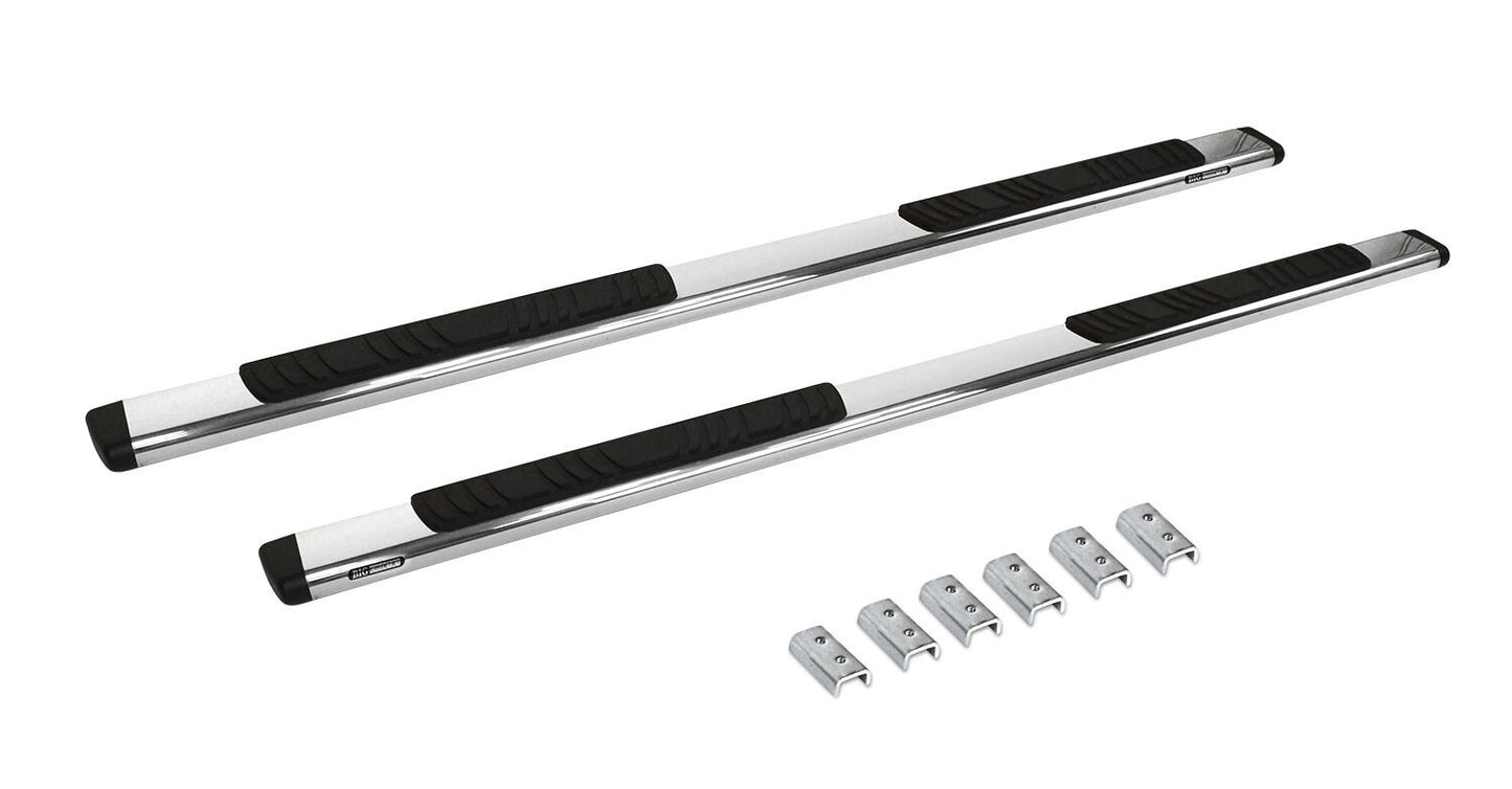 5 Inch OE Xtreme Low Profile SideSteps With Mounting Bracket Kit Polished Stainless Steel 2019-2026 Silverado/Sierra 1500/2500 HD Go Rhino