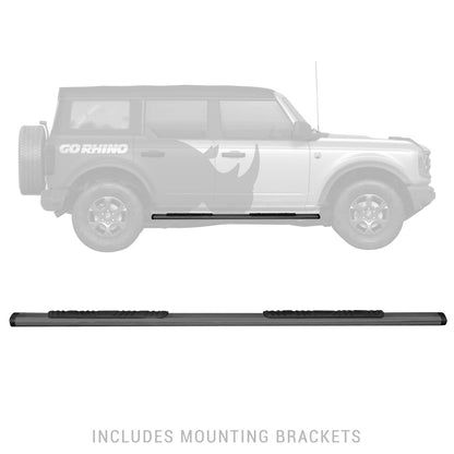 5 Inch OE Xtreme Low Profile SideSteps With Mounting Bracket Kit Textured Black 2021-2025 Ford Bronco 4 Door Go Rhino