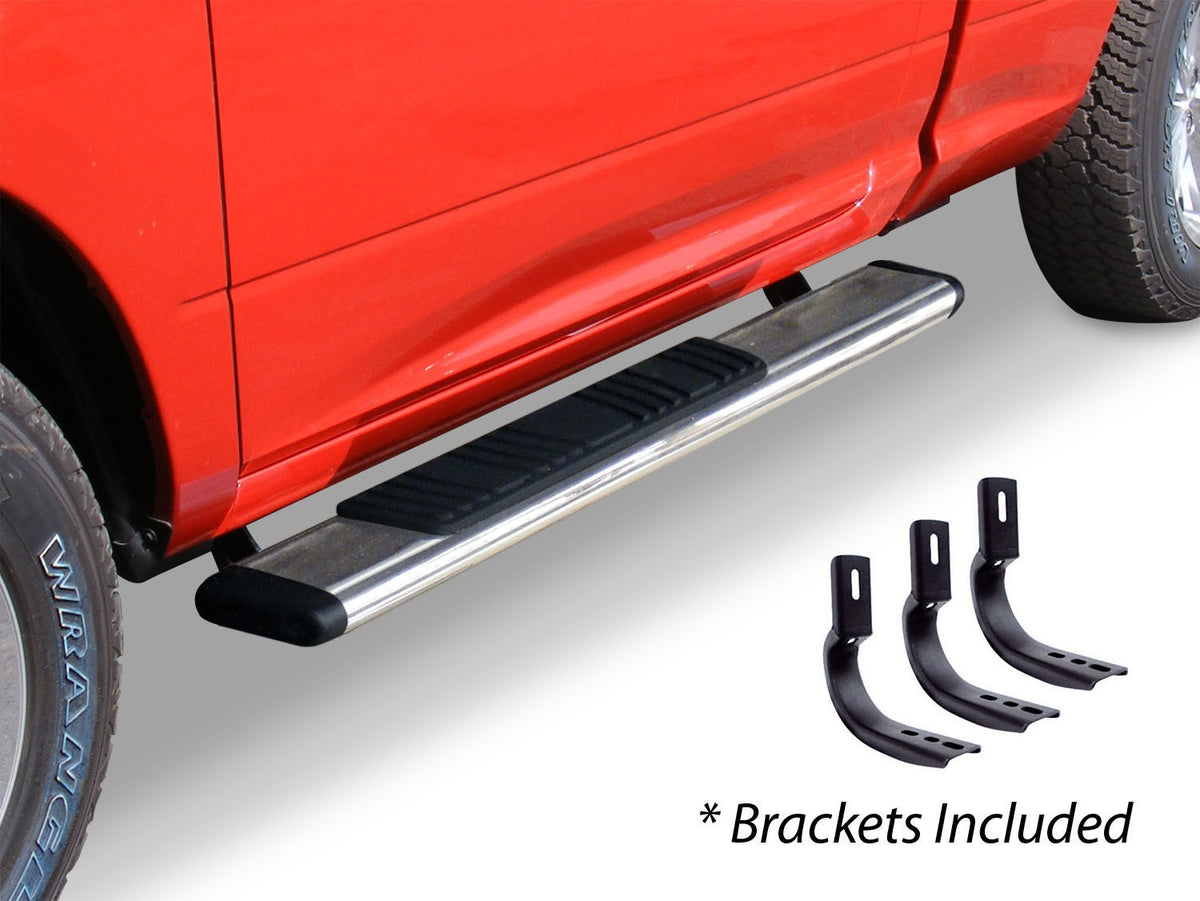 5 Inch OE Xtreme Low Profile SideSteps With Mounting Bracket Kit Polished Stainless Steel 1999-2016 Ford F-250/F-350 Go Rhino