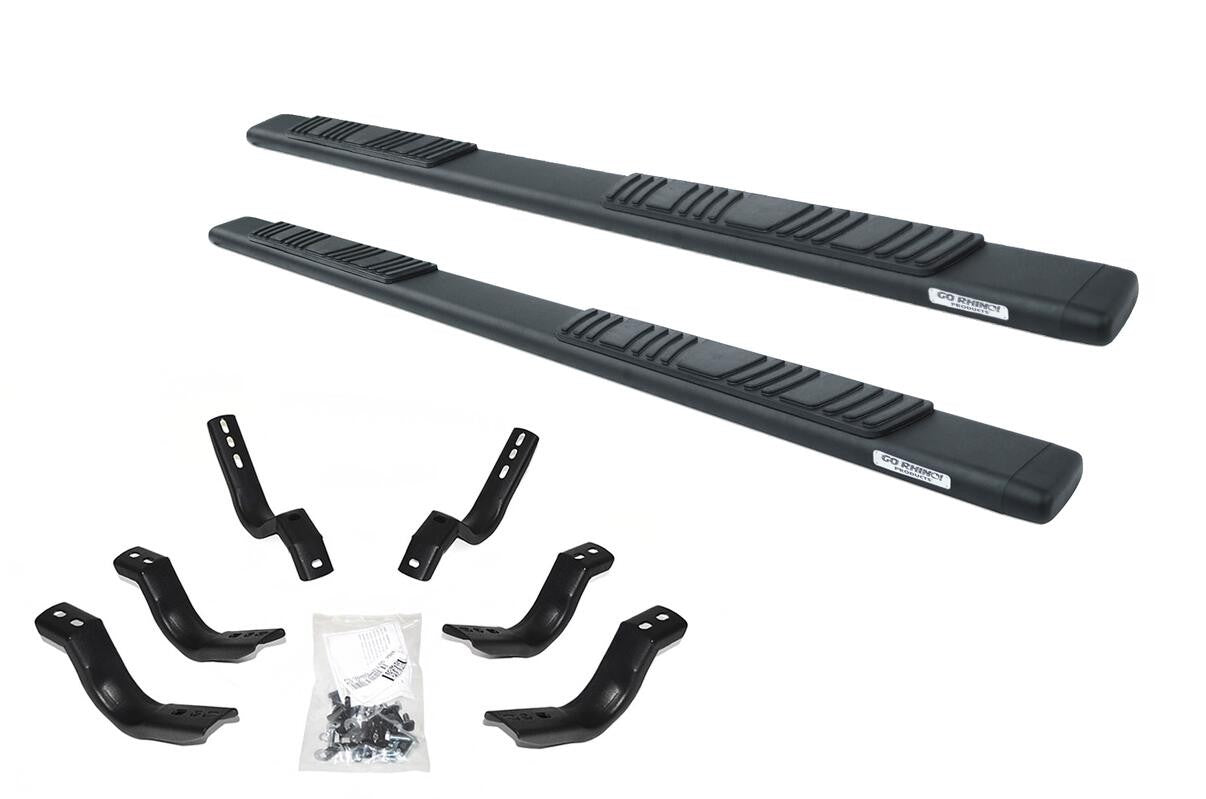 5 Inch OE Xtreme Low Profile SideSteps With Mounting Bracket Kit Textured Black 2020-2025 Jeep Gladiator Go Rhino