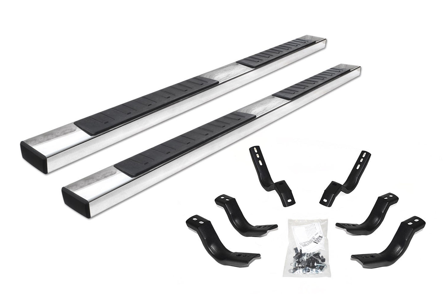 6 Inch OE Xtreme II SideSteps With Mounting Bracket Kit Polished Stainless Steel 2019-2026 Silverado/Sierra 1500/2500 HD Extended Cab Go Rhino