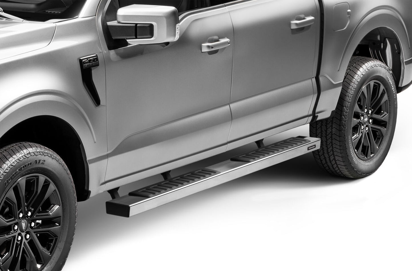 6 Inch OE Xtreme II SideSteps With Mounting Bracket Kit Polished Stainless Steel 2015-2026 Ford F-150/ F-250/F-350 Crew Cab Go Rhino