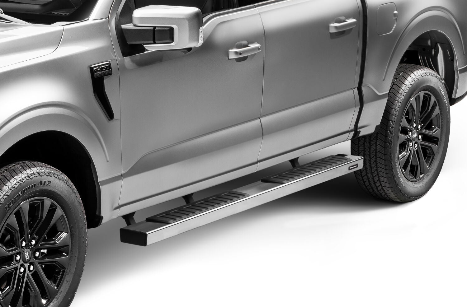 6 Inch OE Xtreme II SideSteps With Mounting Bracket Kit Polished Stainless Steel 2015-2026 Ford F-150/ F-250/F-350 Crew Cab Go Rhino