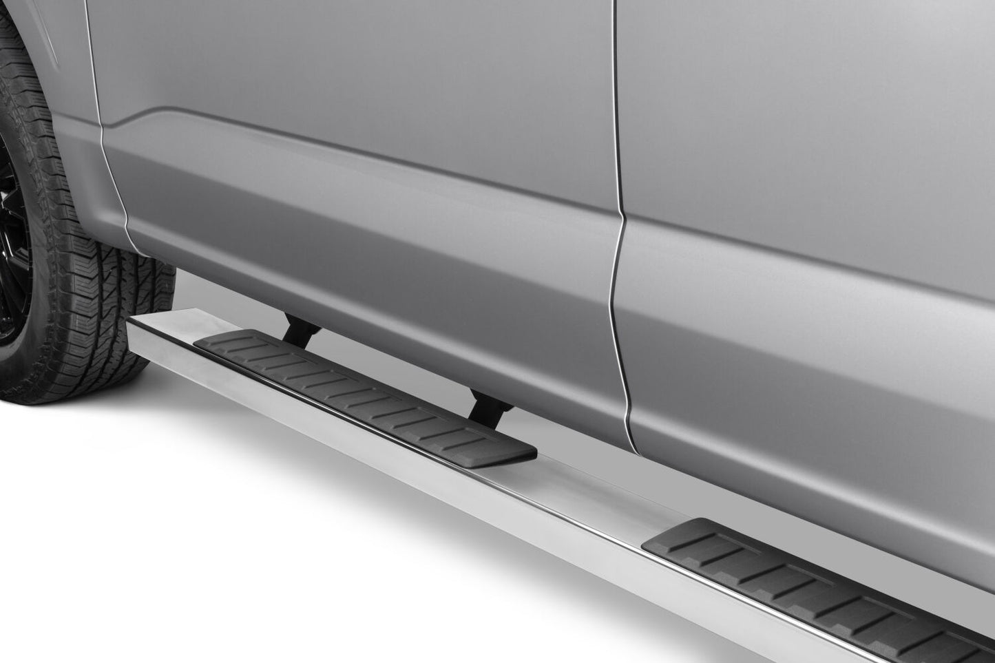 6 Inch OE Xtreme II SideSteps With Mounting Bracket Kit Polished Stainless Steel 2015-2026 Ford F-150/ F-250/F-350 Crew Cab Go Rhino