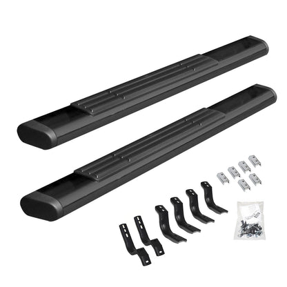 6 Inch OE Xtreme SideSteps With Mounting Bracket Kit Textured Black 2007-2019 Silverado 2500/3500 HD Go Rhino