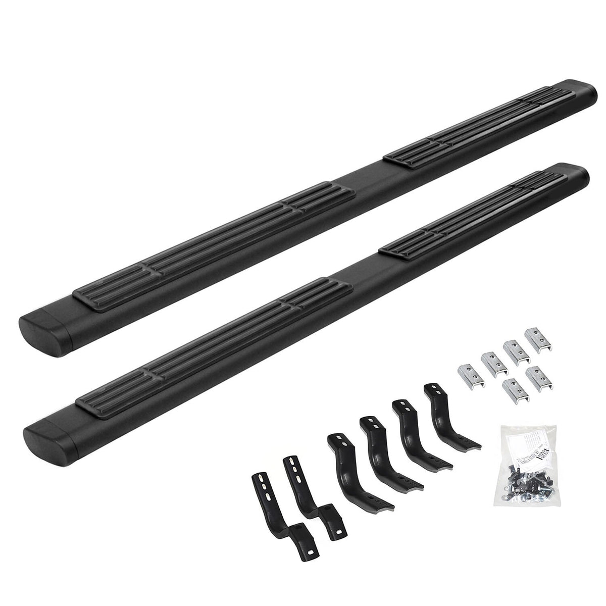 6 Inch OE Xtreme SideSteps With Mounting Bracket Kit Textured Black 2007-2018 Silverado/Sierra 1500/2500 HD Go Rhino
