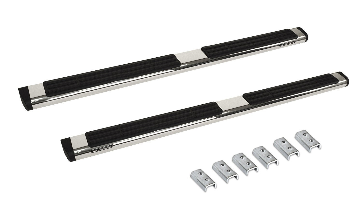 6 Inch OE Xtreme SideSteps With Mounting Bracket Kit Polished Stainless Steel 2019-2026 Silverado/Sierra 1500/2500 HD Go Rhino