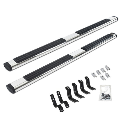 6 Inch OE Xtreme SideSteps With Mounting Bracket Kit Polished Stainless Steel 2019-2026 Silverado/Sierra 1500/2500 HD Go Rhino