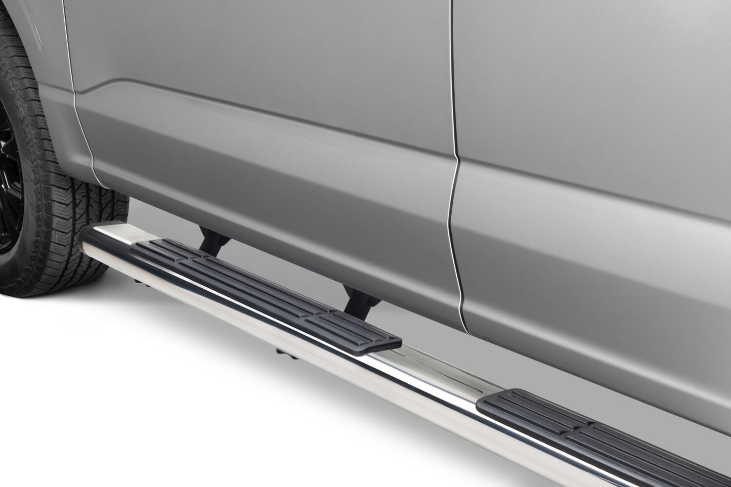 6 Inch OE Xtreme SideSteps With Mounting Bracket Kit Polished Stainless Steel 2015-2026 Ford F-150/ F-250/F-350 Crew Cab Go Rhino