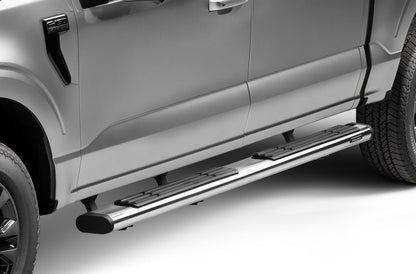 6 Inch OE Xtreme SideSteps With Mounting Bracket Kit Polished Stainless Steel 2015-2026 Ford F-150/ F-250/F-350 Crew Cab Go Rhino