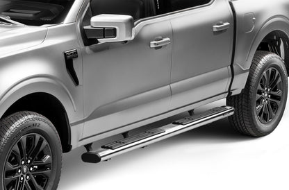 6 Inch OE Xtreme SideSteps With Mounting Bracket Kit Polished Stainless Steel 2015-2026 Ford F-150/ F-250/F-350 Crew Cab Go Rhino
